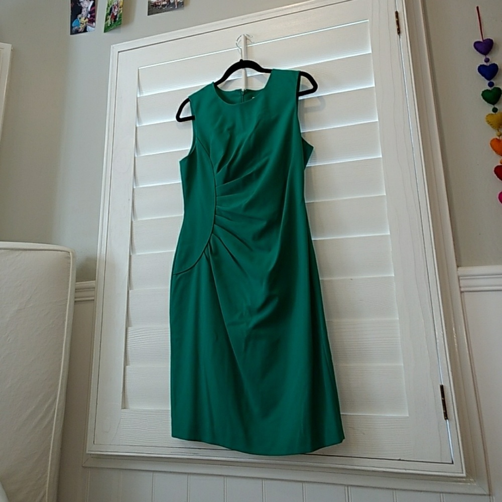 Green Calvin Klein Drape Dress